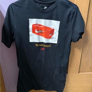 Nike Black T-Shirt with Red and White Design